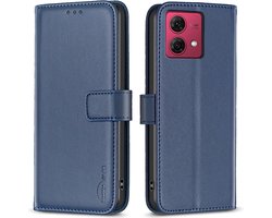 BINFEN Hoesje - Geschikt voor Motorola Moto G84 Hoesje - BINFEN Color Book Case - Blauw