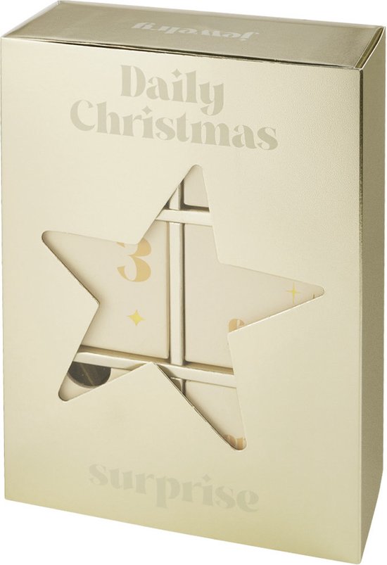 Yehwang adventkalender - Golden star - Goudkleurig - Stainless steel