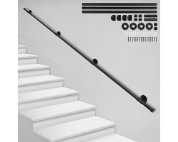 Trapleuning Gepoedercoat Leuningen Diameter 32 mm Outdoor Indoor Zwart Lengte 300cm
