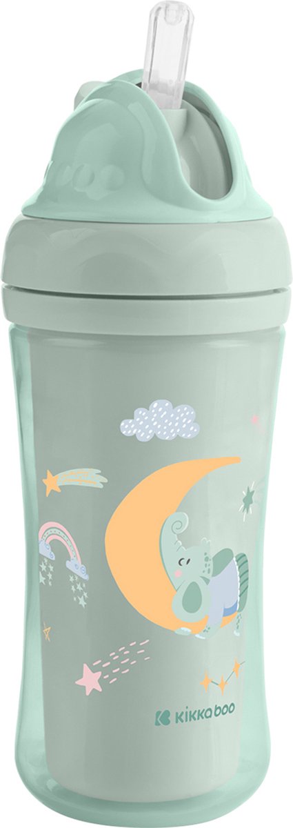 Kikkaboo Maan Beker Met Siliconen Rietje - 220ml - Mint