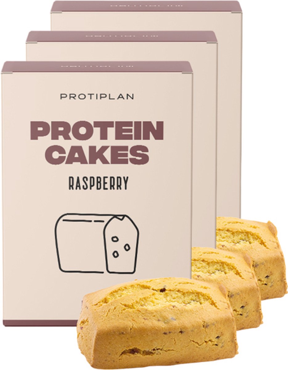 Goedkoopste Protiplan | Cake Framboos | 3 stuks | 3 x 7 x 48 gram | Low carb snack | Snel afvallen zonder hongergevoel!