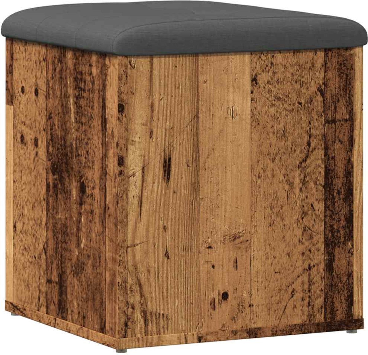 vidaXL Opbergbankje 42x42x45 cm bewerkt hout betongrijs, schoenenbankje, bankje, schoenenbank, halbankje, bankje met opbergruimte, gangbankje