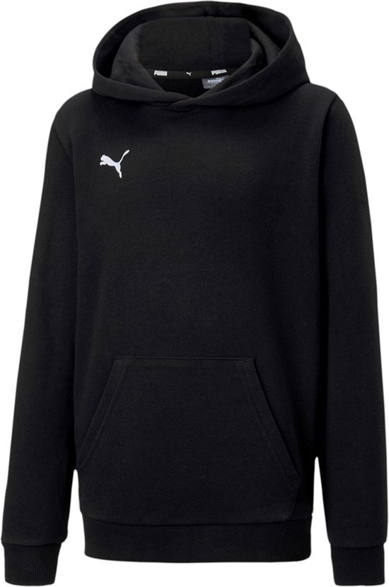 Capuche Puma noire avec logo Puma blanc sur la poitrine et une poche kangourou.