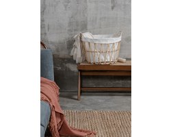 Rotan wasmand rond - organisch mand -opbergmand - in stapelbaar - 100% duurzaam katoen en rotan