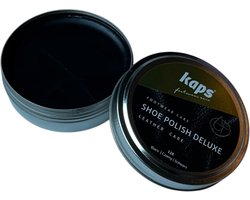 Kaps Shoe Polish Blik - Creme met was voor alle soorten gladleer - verzorgt het leer - geeft glans - (118) Zwart - 50ml