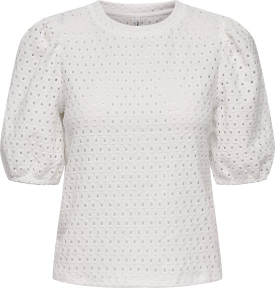 Only T-shirt Onlelisa S/s O-neck Top Box Jrs 15346853 Cloud Dancer Dames Maat - S