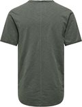 Groene, ronde nek T-shirt met korte mouwen vanONLY & SONS, de achterkant toont een gestructureerd oppervlak.