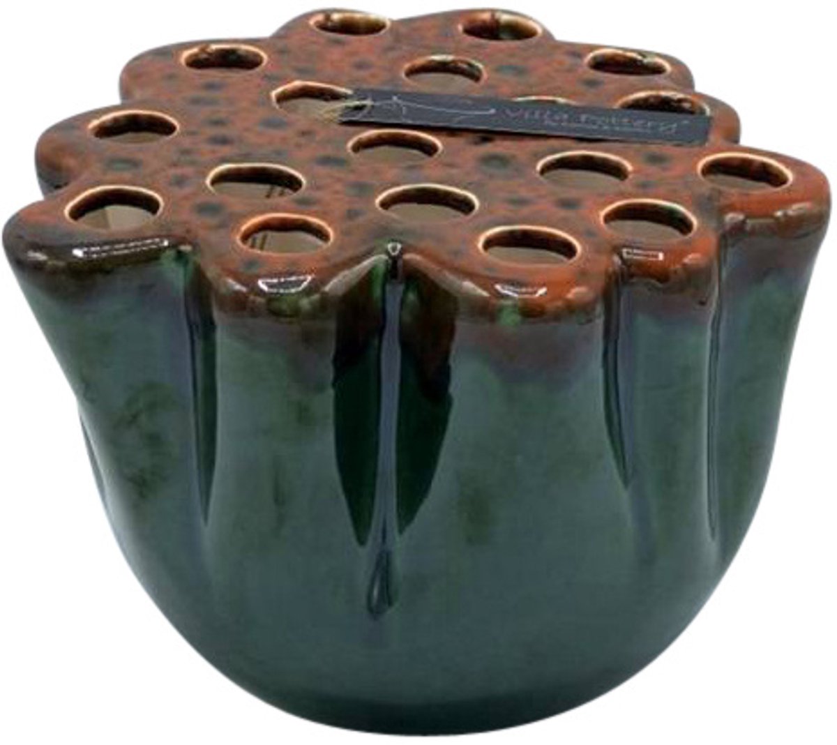 Groen Rode Vaas Okki 35x25