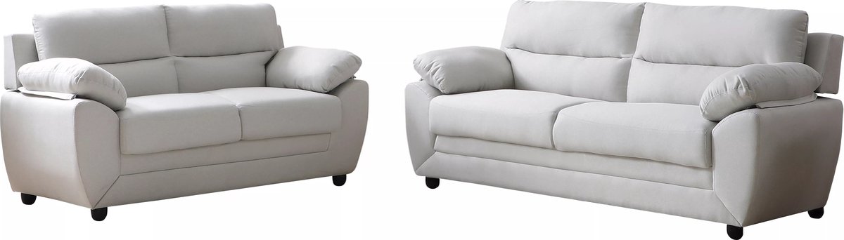 Vente-unique Driezitsbank en tweezitsbank van beige stof MANOA