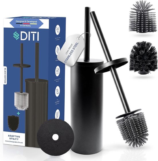 Roestvrijstalen Toiletborstel Set Hygiënisch Schoonmaken 2-Pack Siliconen WC -Borstel Met Roestvrijstalen Steel - Hygiënisch En Makkelijk Schoon Te Maken Easy Clean Borstel