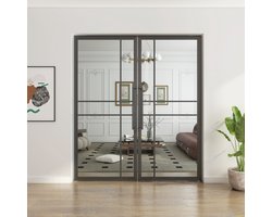 Dubbele stalen taatsdeuren 211,5 x 185,5cm - 6 vlaks