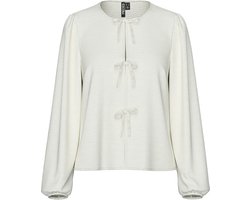 Pieces Blouse Pctiffany Ls Tie Top Wvn Noos Bc 17158213 Cloud Dancer Dames Maat - S