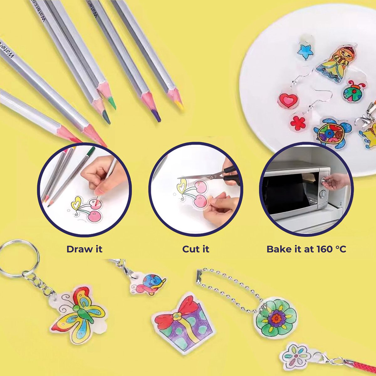 Krimpfolie vellen - 10 Stuks - krimpie dinkie - Sieraden maken - Knutselen - Sleutelhanger - Voor volwassenen & kinderen — afbeelding 3