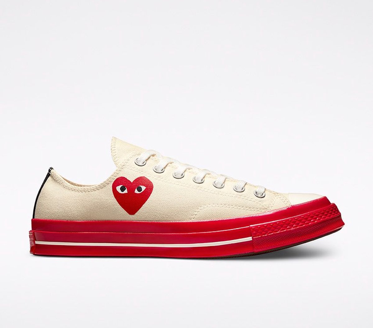Converse Comme des Garçons - Maat 41.5 - Beige/Rood - Low Top - Sneakers Unisex