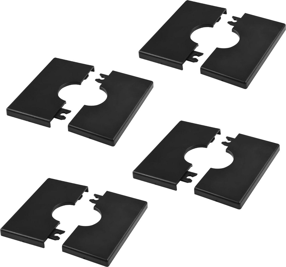 Goedkoopste 4 stuks zelfklevende vierkante rozet buiswandhoezen ABS-kunststof - decoratieve douchepijphoezen - 28 mm diameter - zwart