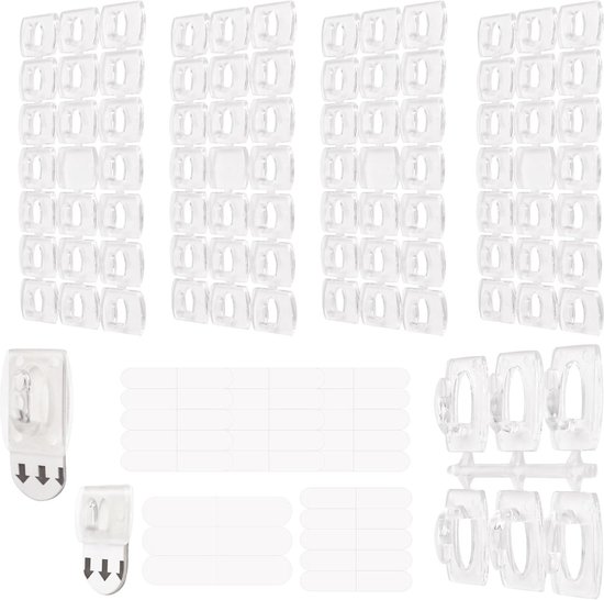 60 stuks mini outdoor kabelclips met plakband, lichtclips, decoratieve clips, zelfklevende haken, draadhouder voor lichtkettingen (klein, transparant 60 stuks mini outdoor kabelclips met plakband, lichtclips, decoratieve clips, zelfklevende haken, draadhouder voor lichtkettingen (klein, transparant