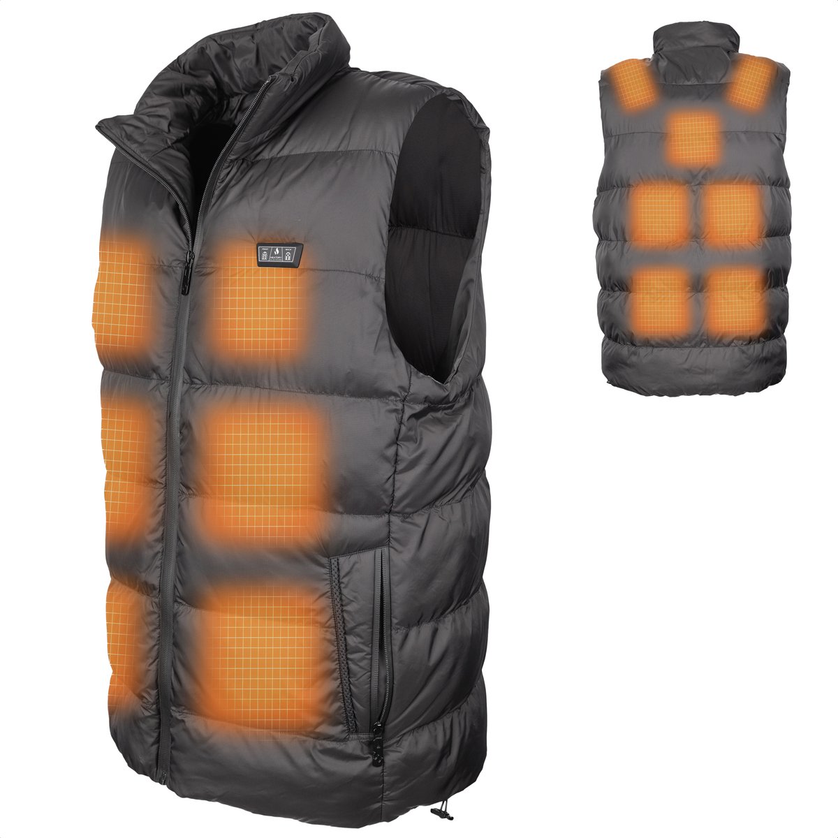 HEATDRY® Clothing – Verwarmde Bodywarmer Heren – BodyPuffed – Bodywarmer Verwarmd Outdoor – Black – Mannen – Maat: XL