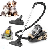 AG3400 Stofzuiger Zonder Zak - Stofzuigers - Vacuum Cleaner Zakloos - Geschikt Voor Dierenharen - Extra Lange Kabel - 850W - Sterke Zuigkracht - Zwart/Goud