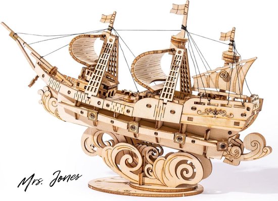 3D houten puzzel, doe-het-zelf kits voor volwassenen, bureauklok