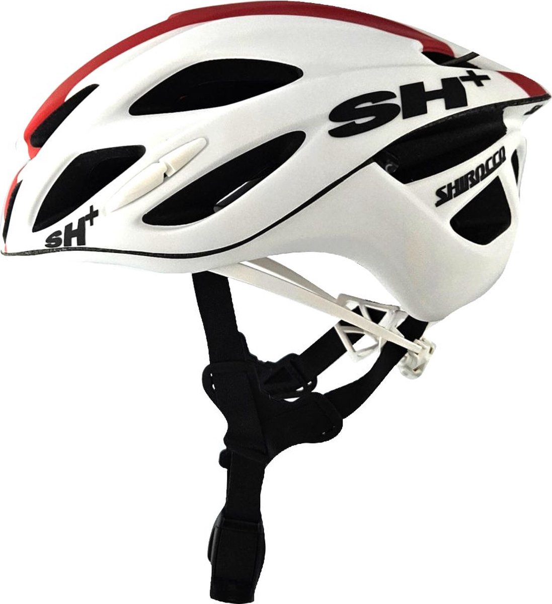 SH+ Fietshelm - SHIROCCO S-TECH - Unisex - Lichtgewicht 260 gram - 21 Ventilatiegaten - Gemaakt in Italië - Voor een hoofdomtrek van 58 tot en met 61 CM - Wit Italiaanse vlag
