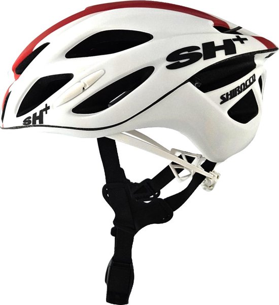 Casque de vélo SH+ - SHIROCCO S-TECH - Unisexe - Léger 260 grammes - 21 trous de ventilation - Fabriqué en Italie - Pour un tour de tête de 58 à 61 cm - Drapeau italien Wit