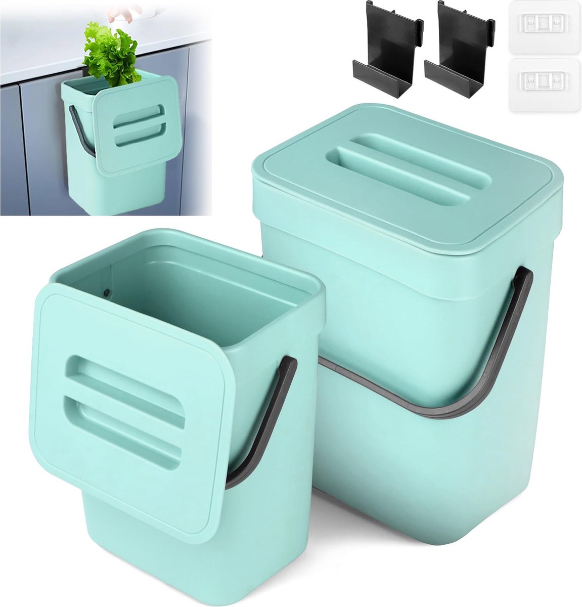 Goodivery ® Compacte en Ruimtebesparende Hangende Afvalemmer Set voor Meerdere Ruimtes
