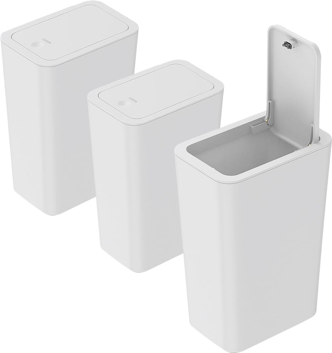 Goodivery ® Vuilnisbakken Set van 3 voor Smalle Ruimtes met Geurdichte Deksel