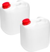 2x 10L Jerrycan Set – Wateropslag – Watertank – Voedselveilig – Opstapelbaar – Wit - GD-STE-Canister-2B