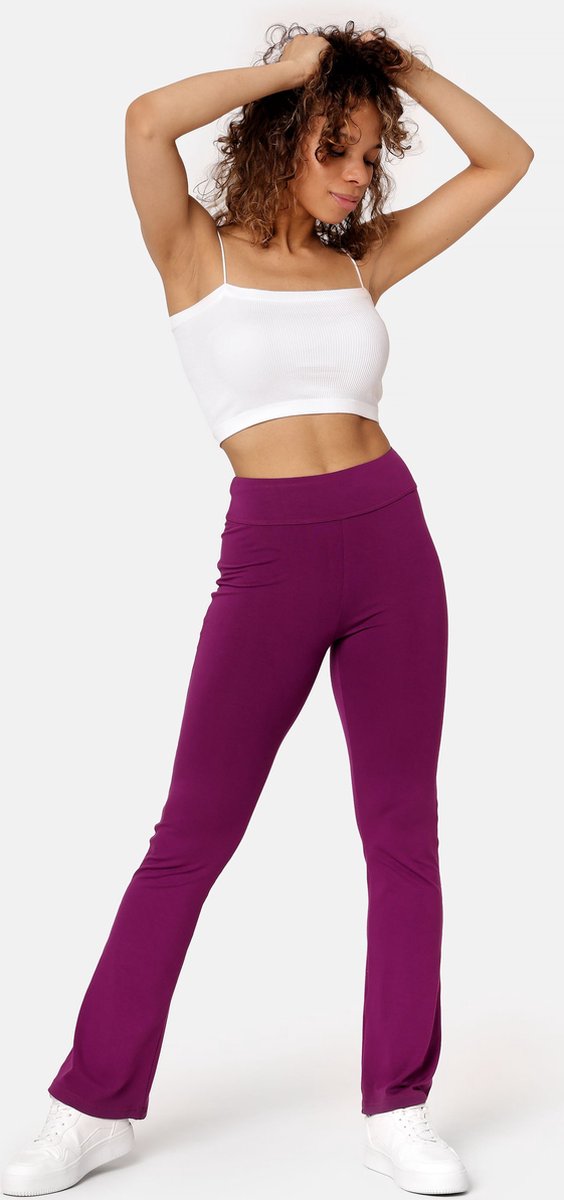 Bellivalini Dames Yogabroek - Sport - Vrijetijdsbroek - Lang - Viscose - Sportbroek - BLV-BLV50-277-YPF - Fuchsia - XS van Bellivalini — afbeelding 5
