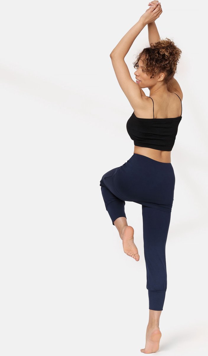 Bellivalini Dames Yogabroek - Sport - Vrijetijdsbroek - Lang - Viscose - Sportbroek - BLV-BLV50-276-YPS - Donkerblauw - XXL van Bellivalini — afbeelding 4