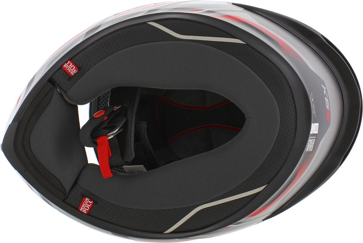 AGV K6 S Karve Mat Zwart Rood Wit Integraalhelm - Maat M - Helm – foto 6