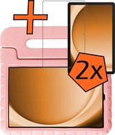 Hoesje - Geschikt voor Samsung Galaxy Tab A9 Plus - Met 2x Screenprotector - Kinderhoes Shockproof Bumper - Kidsproof Case - Tablet Hoes - Kinder Hoes Cover - Zalm