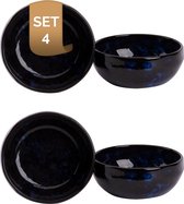 Palmer - Schaal - Kom - Bama Blue - 30 cl - 12 cm - Blauw - Stoneware - Schalenset - 4 stuks
