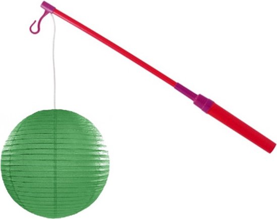 Lampionstokje 40 cm - met lampion - donker groen - D25 cm - Sint Maarten — afbeelding 5