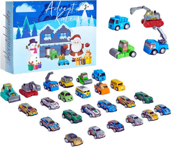Adventskalender 2023 Voor Jongens - Auto's 24 Dagen Kerst Countdown Speelgoedset - Spanning En Verrassing Elke Dag