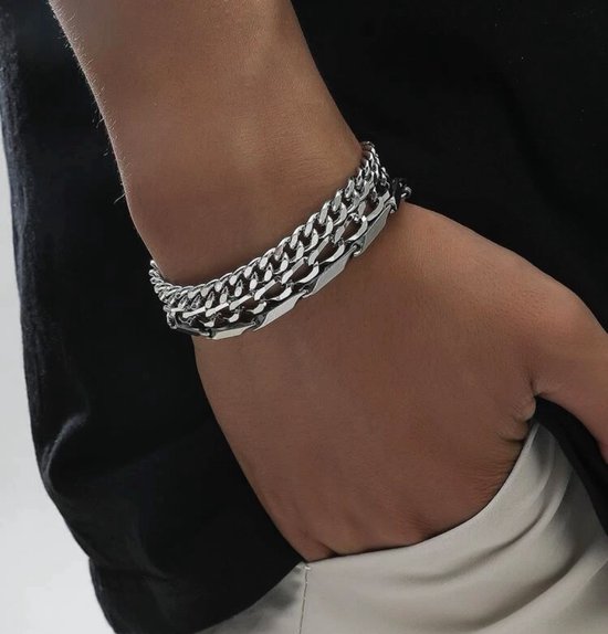 Zilveren dames en heren armband Michelle xl - Free Spirit Sieraden