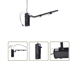 The Living Store Aquarium Filter Pomp met actieve koolstof 800L/u - Aquarium Filter - Aquarium Pompen - Filtersysteem Aquarium - Aquarium Onderhoud - Visbak Filter