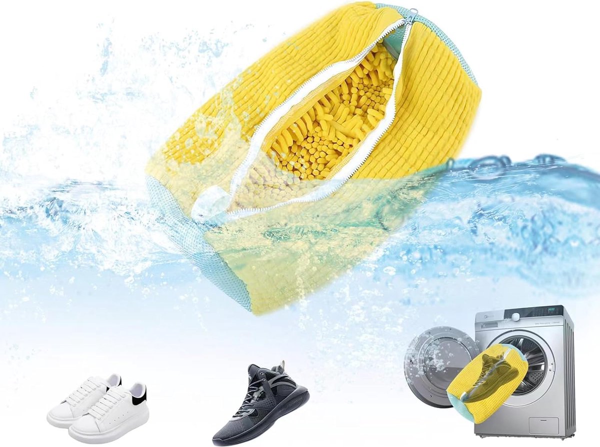 Goedkoopste JGS ® Schoen Reinigingszak voor Wasmachine Met Meerdere Beschermingen, Geschikt voor Verschillende Schoenen, 39 x 19 cm (Geel