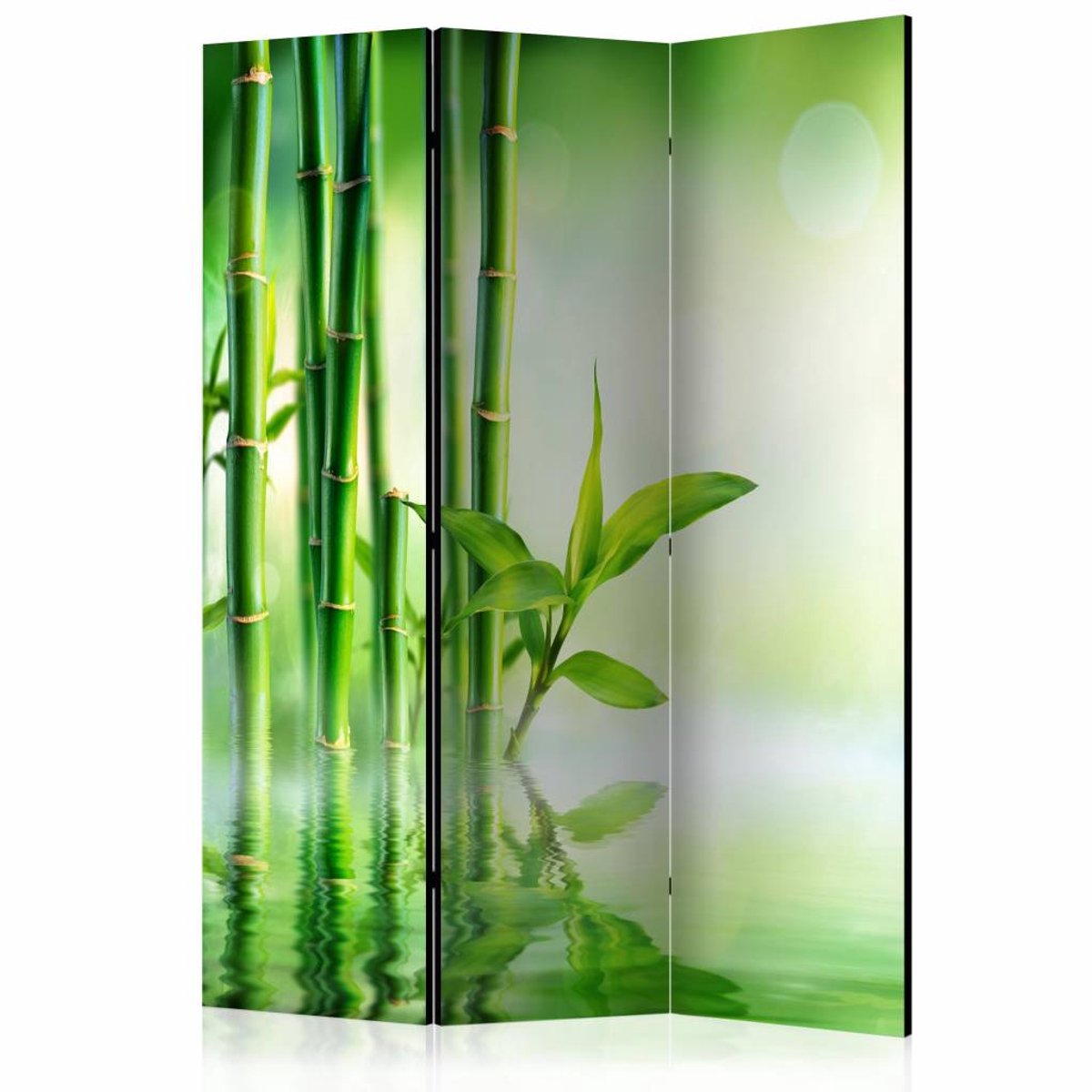 Vouwscherm / Kamerscherm - Groen Bamboe 135x172cm , gemonteerd geleverd, dubbelzijdig geprint