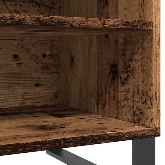 vidaXL - Meuble à disques - 84,5x38x48 - cm - décoré - bois - ancien - couleur bois
