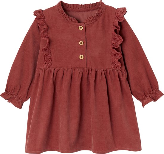 Vertbaudet Robe en velours à volants en broderie anglaise bébé fille ATELIER