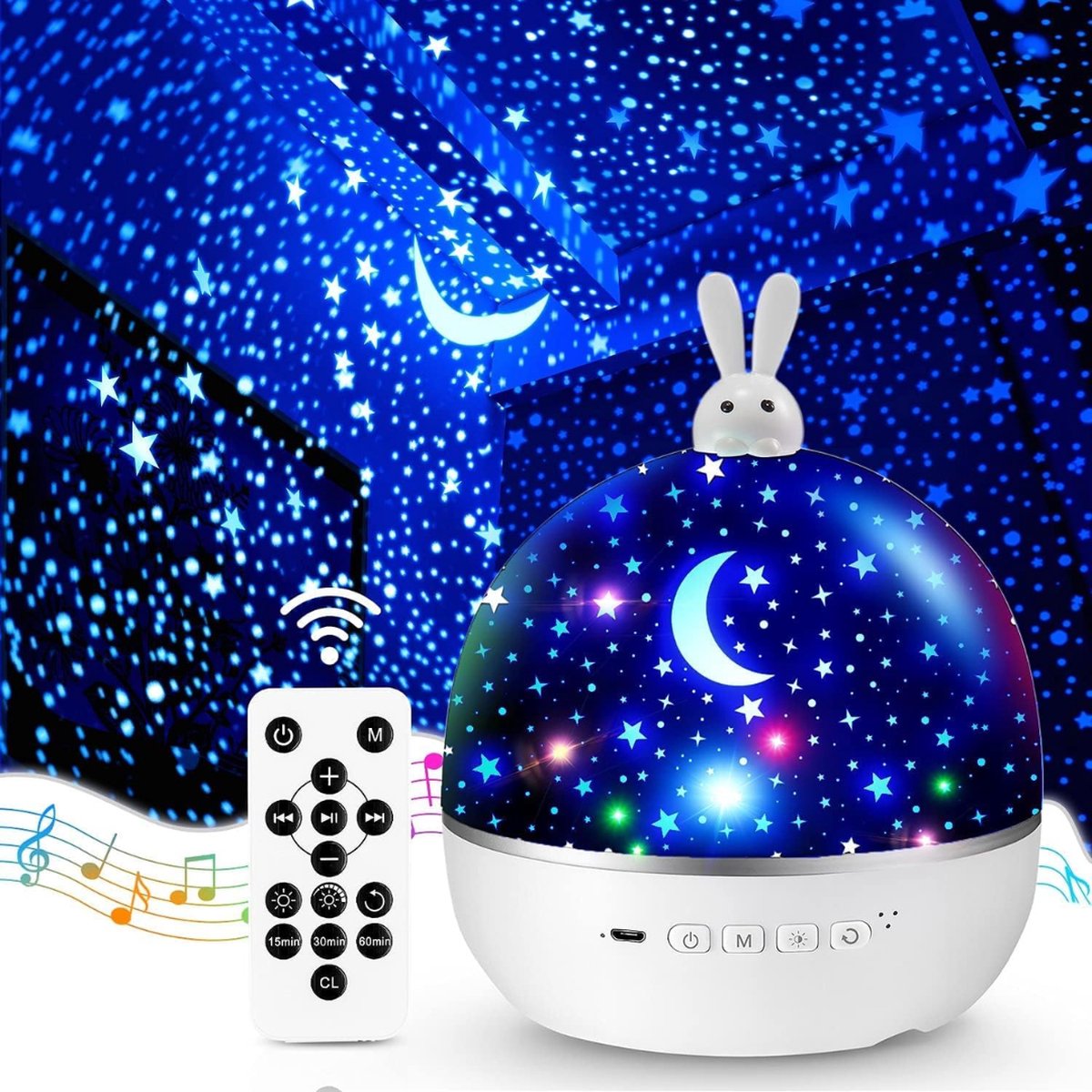 DD® Kindernachtlampen - Nachtlampje Volwassenen - Nachtlampje Kinderen - 14x14x16cm - Blauw