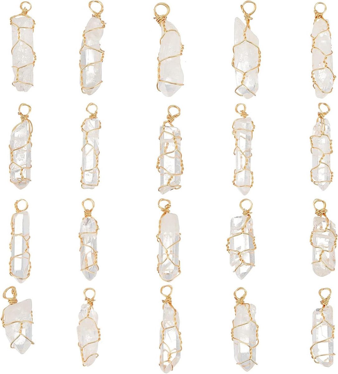 Natural Agate Beads Heart Pendant Gold Plated Wrap Wire Agate Pendant Necklace Earrings Bracelets Jewelry Making - Handmade Gemstone Jewelry