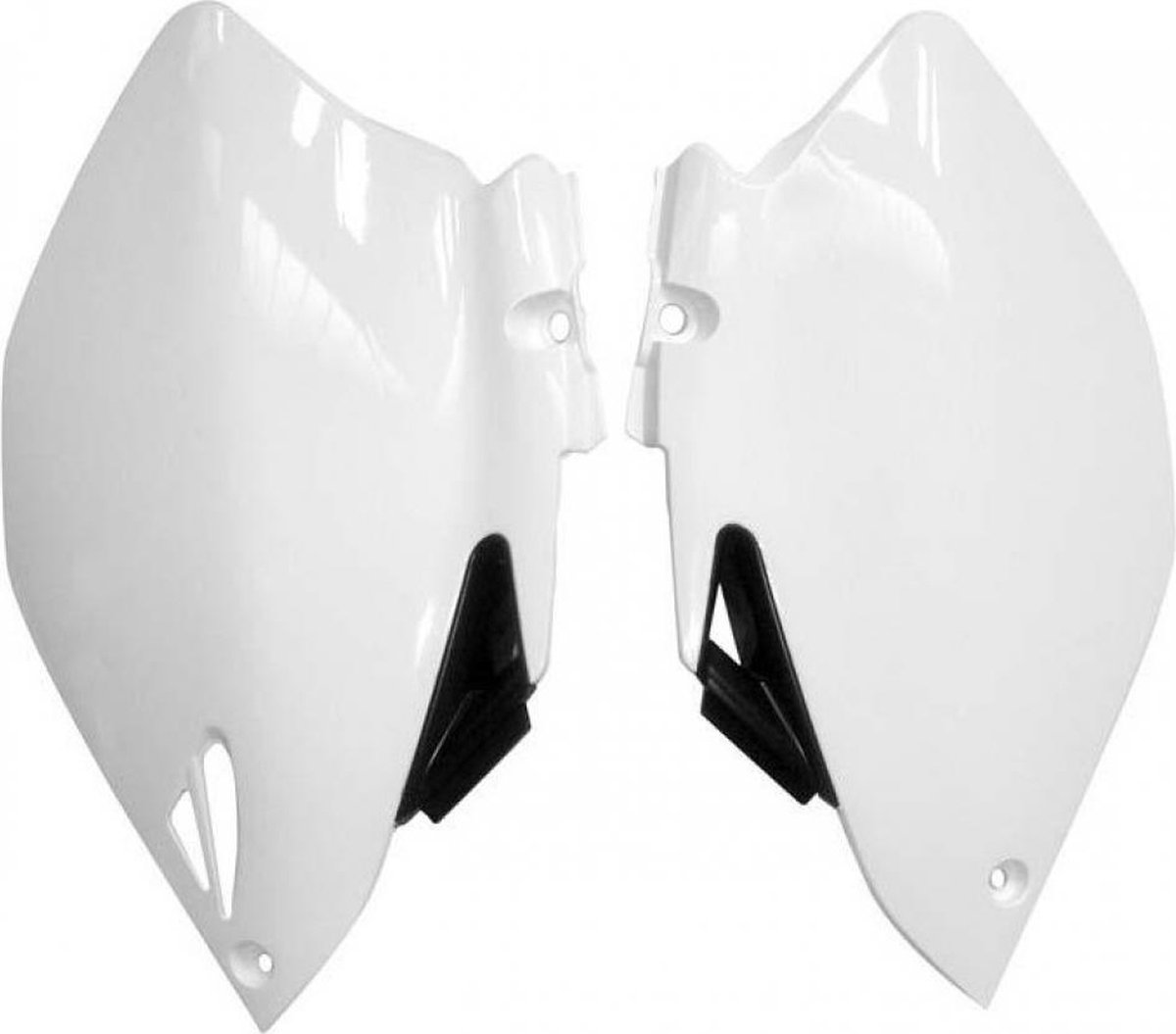 paar racetech witte zijkentekenplaat voor yamaha 450 yzf motorfiets 2006 tot 2009
