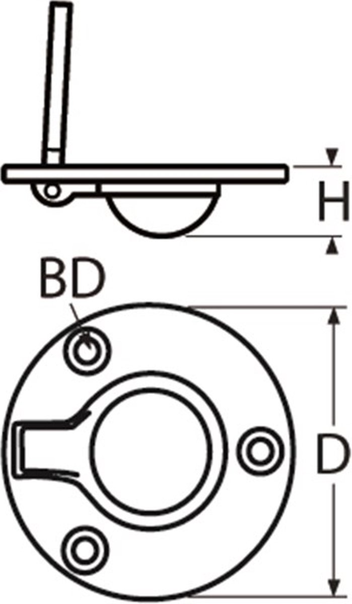 Ronde RVS Luikring 50 mm