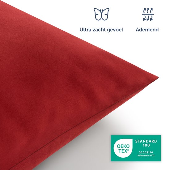 Housse de couette Blumtal Evolon® avec Kussensloop - Anti-allergique - Anti-acariens - 190 x 200 cm - 2 Taies d'oreiller 40 x 70 cm - Rouge foncé
