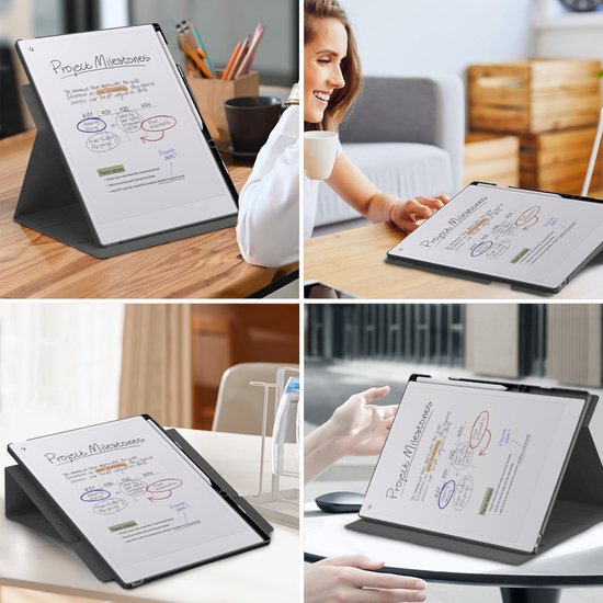 Remarkable Paper Pro hoes - Geschikt voor Remarkable Paper Pro 11.8" (2024) - 360 Graden Draaibaar - Lichtgewicht Magnetische hoes - Automatische slaap-/waakfunctie - Waterdicht- Leer - (Niet voor Remarkable 2) -Zwart van STM Goods — afbeelding 2