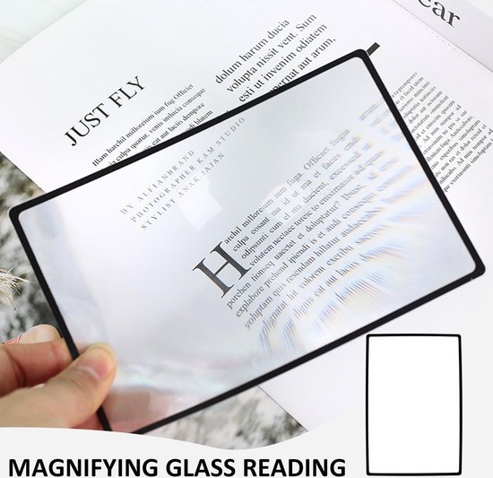 1 volledige bladzijden, handheld leesloep, groot vergrootglas