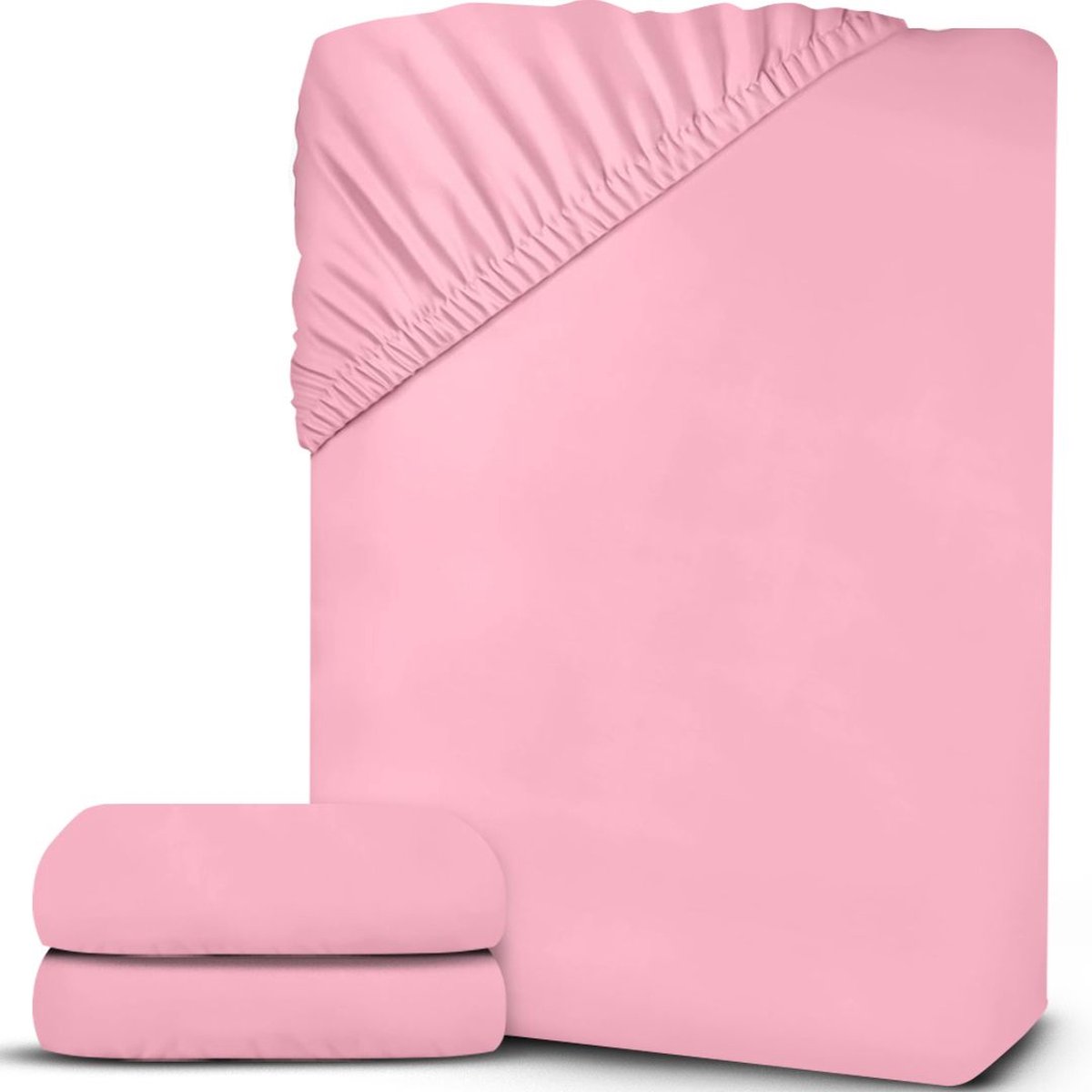 White-Label® Matrasovertrek 160x200 - Dekbedovertrek - Hoeslaken - Matrasbeschermer - Extra Zacht - Roze