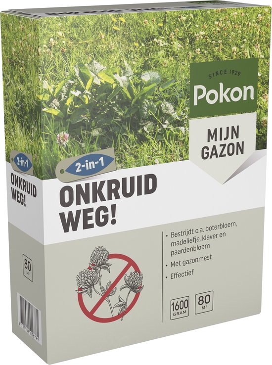 Pokon Onkruid Weg! - 1,6kg - Onkruidverdelger - Geschikt voor 80m² - Onkruidbestrijder van Merkloos	 — afbeelding 2